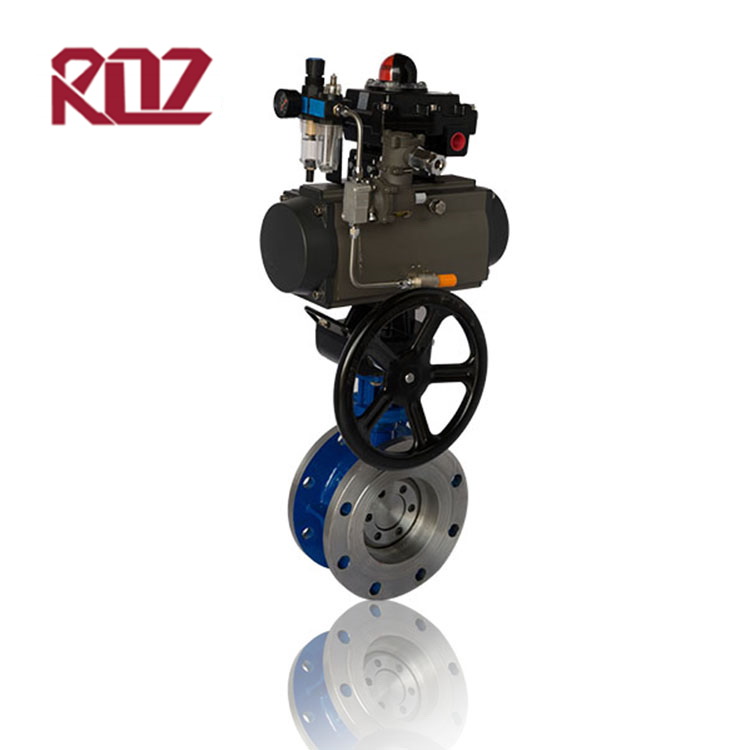 氣動帶手動蝶閥